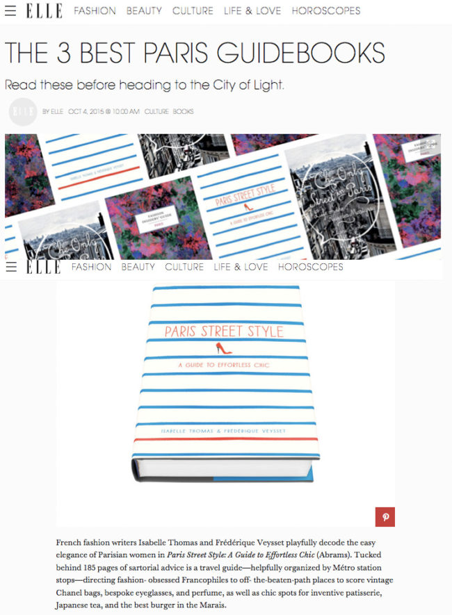 Speaking of 'Paris Street Style' in ELLE magazine