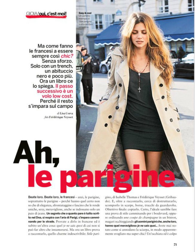 Speaking of 'Paris Street Style' in Gioia magazine